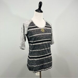 Antigua gray Boston Bruins licensed NHL half sleeved tee (D00167)